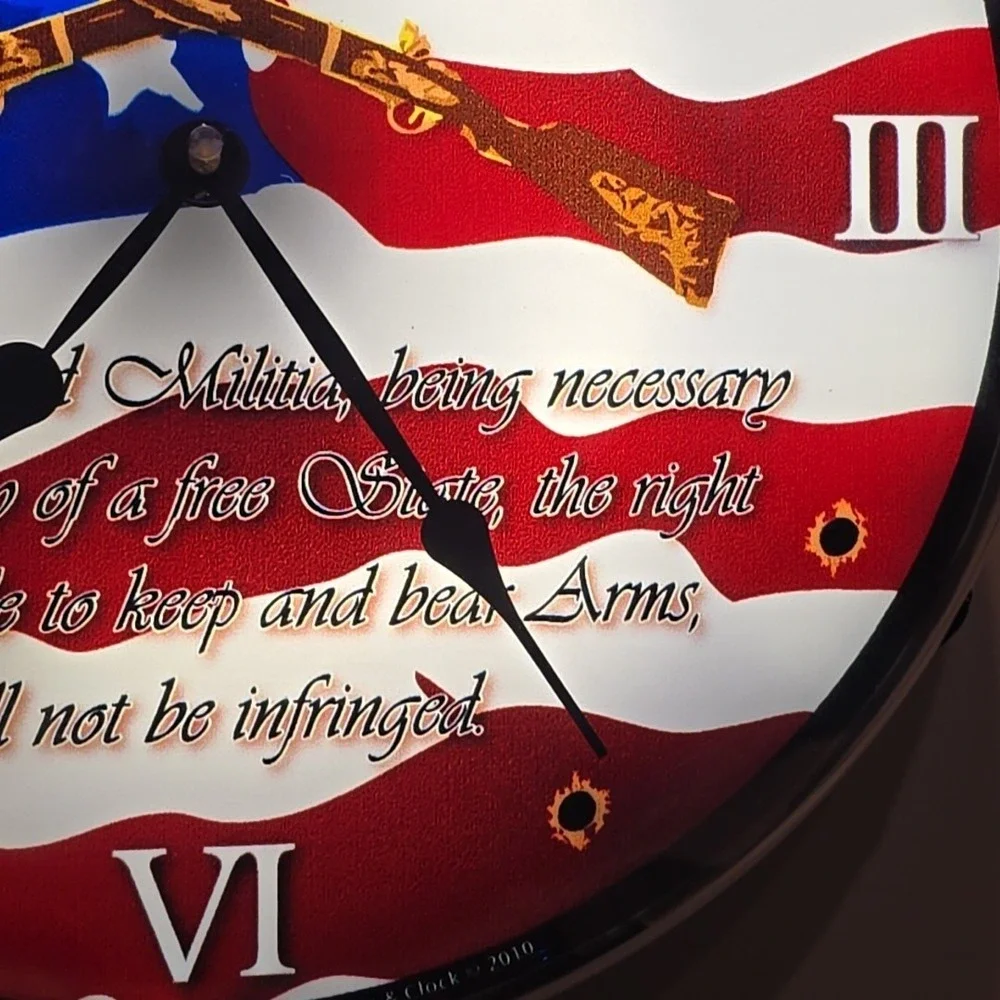 2nd Amendment Lighted Backlit LED Wall Clock